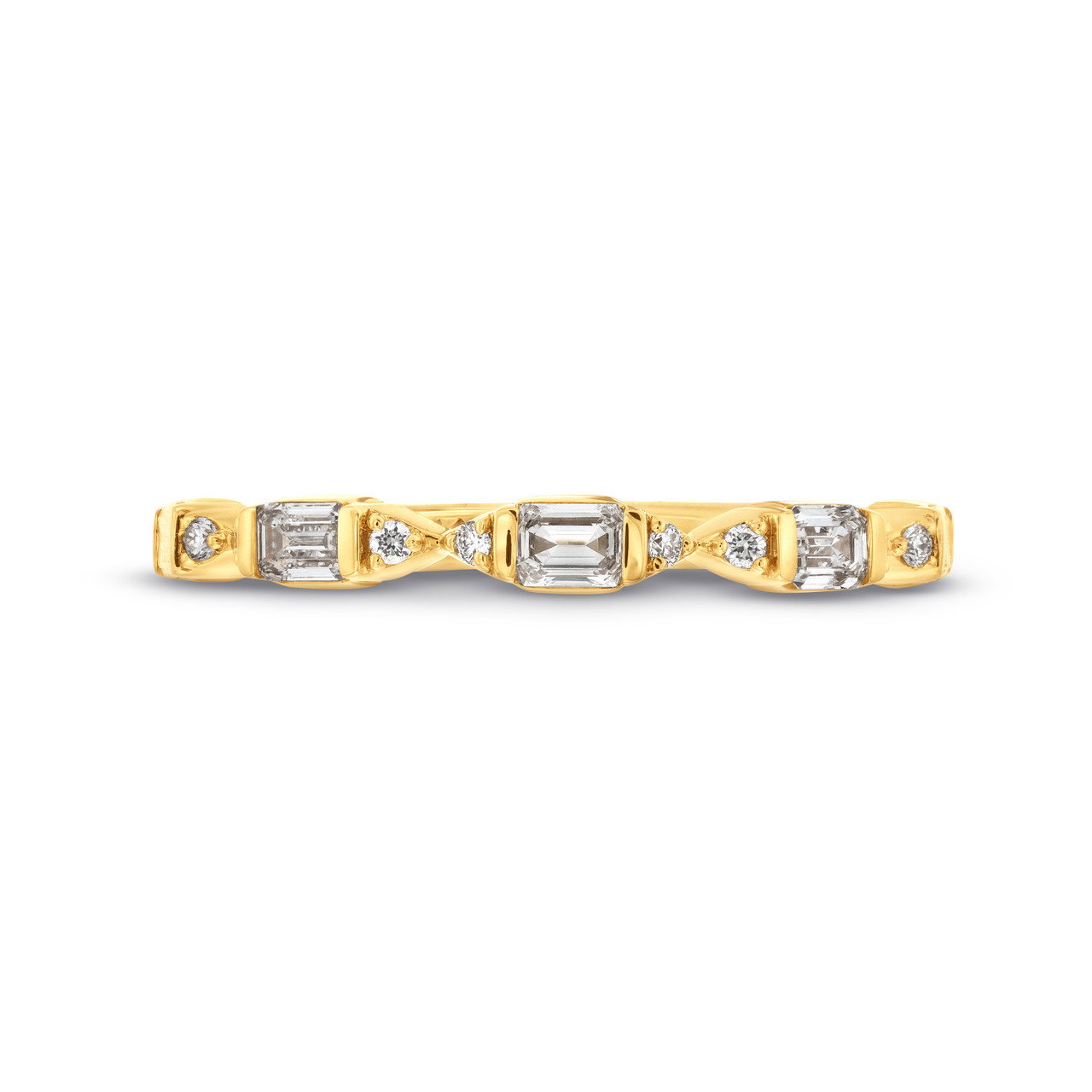 A. Jaffe Emerald Round Diamond Wedding Band 0