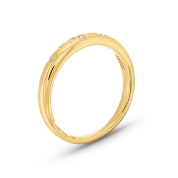 A. Jaffe Scattered Diamond Wedding Band In Yellow Gold 14K