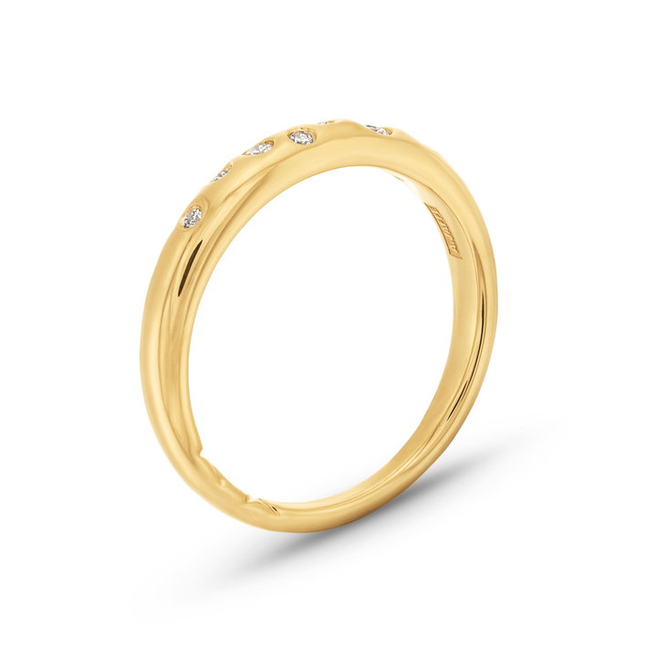 A. Jaffe Scattered Diamond Wedding Band In Yellow Gold 14K