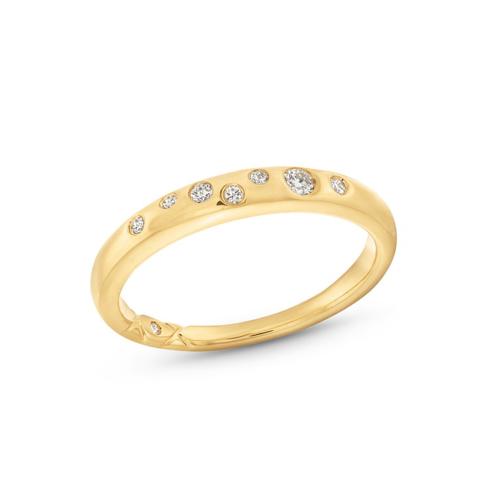 A. Jaffe Scattered Diamond Wedding Band In Yellow Gold 14K