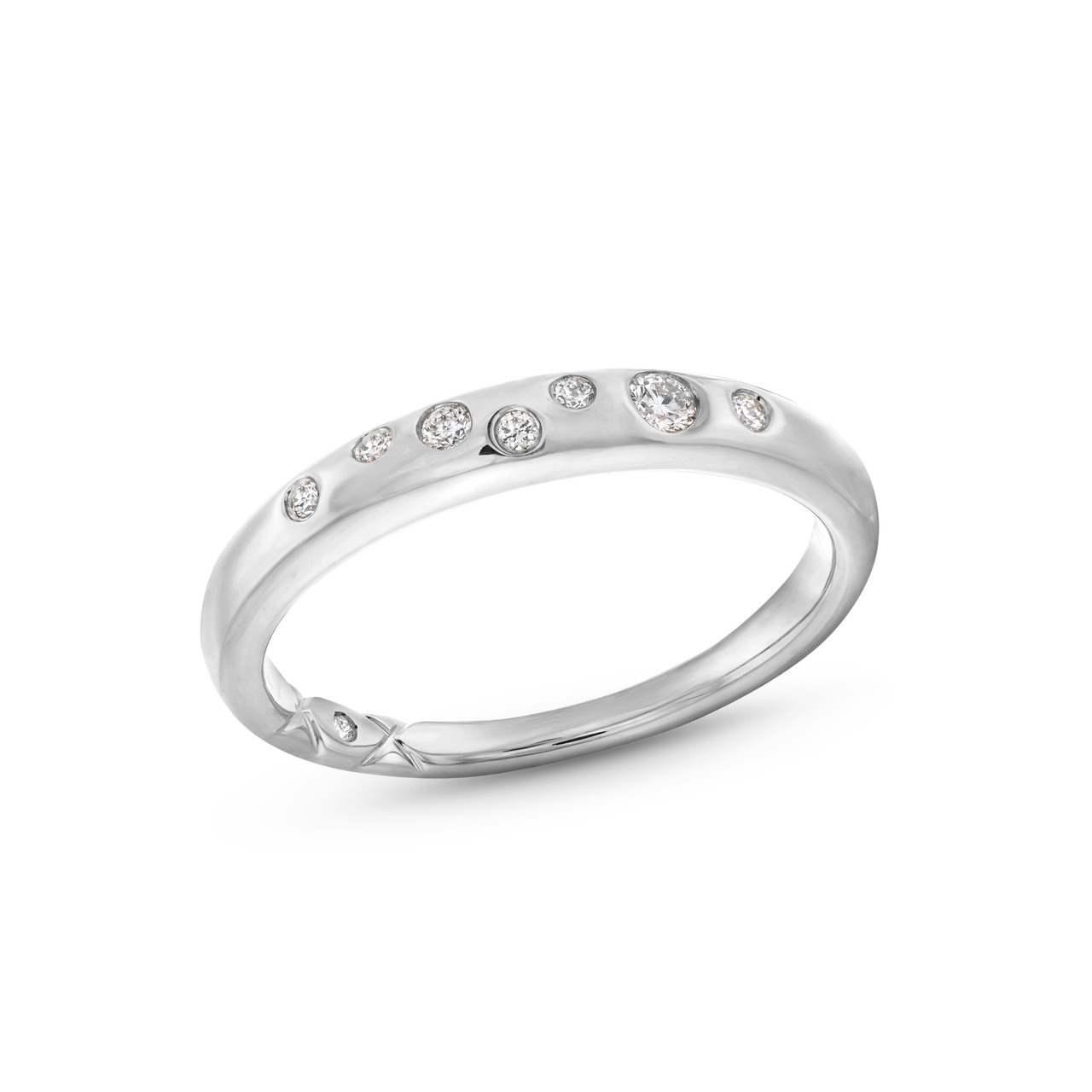 A. Jaffe Scattered Diamond Wedding Band In White Gold 14K 1