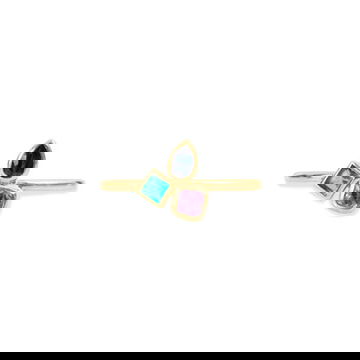 Multicolor Three Gemstone Ring