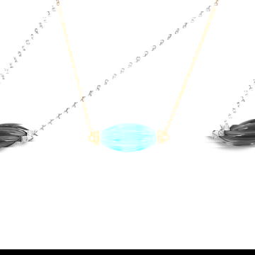 Horizontal Green Quartz Pendant Necklace