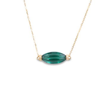 Horizontal Green Quartz Pendant Necklace