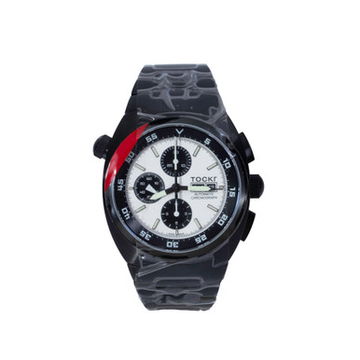 Tockr Air Defender Chronograph White Dial Watch | Black PVD Stainless Steel 0