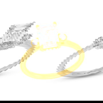 Uneek Three Stone Four Prong Diamond Engagement Setting