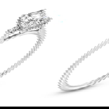 Uneek Three Stone Four Prong Diamond Engagement Setting