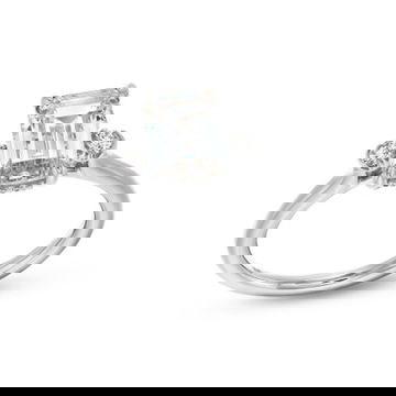 Uneek Three Stone Four Prong Diamond Engagement Setting
