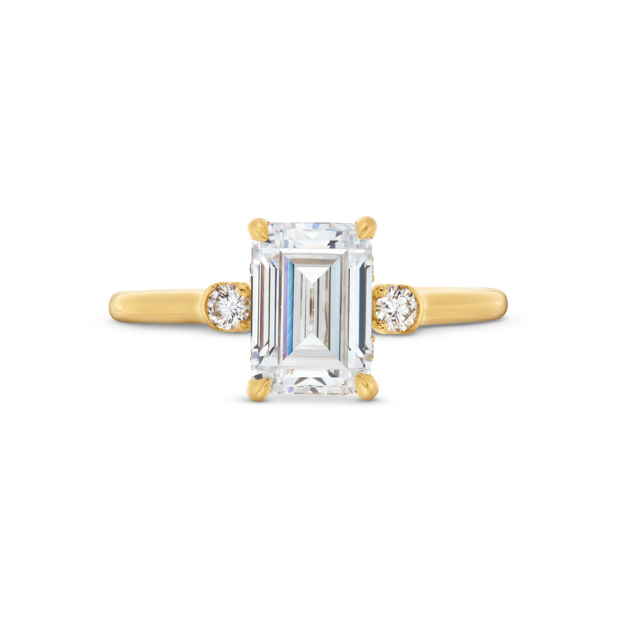 Uneek Three Stone Four Prong Diamond Engagement Setting 0