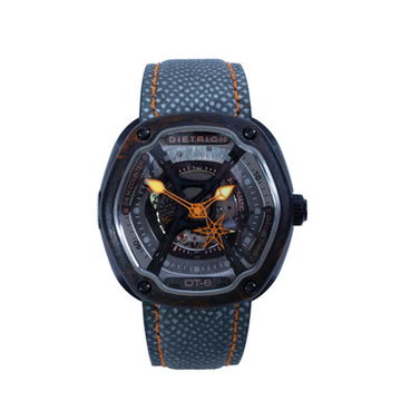 Dietrich Organic Time-6 48 Skeleton Dial Watch | Black PVD 0