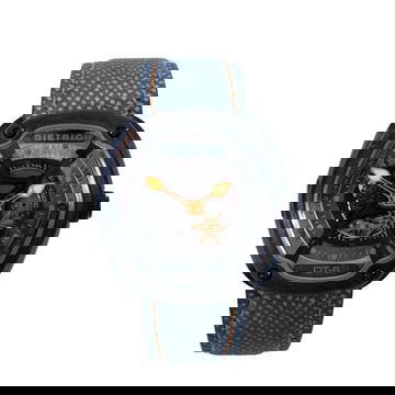 Dietrich Organic Time-6 48 Skeleton Dial Watch | Black PVD 0