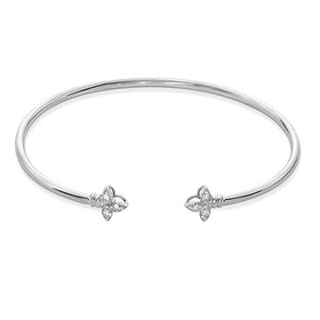 Fleur-de-lis Diamond Bangle Bracelet 1