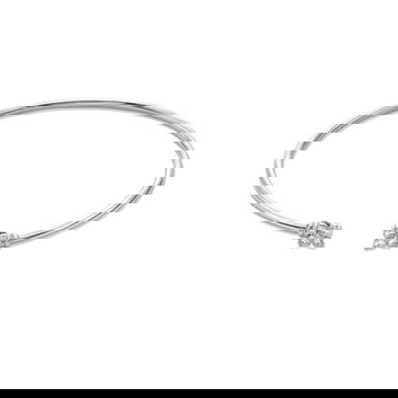 Floral Diamond Accented Bangle Bracelet 1