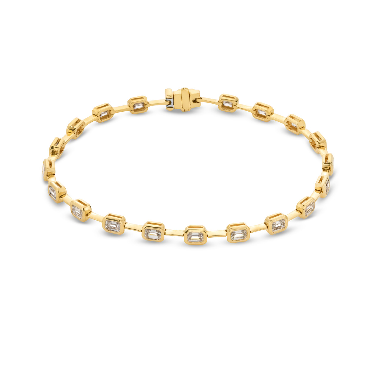 Emerald Diamond Bezel Station Bracelet (3.10TW) 0