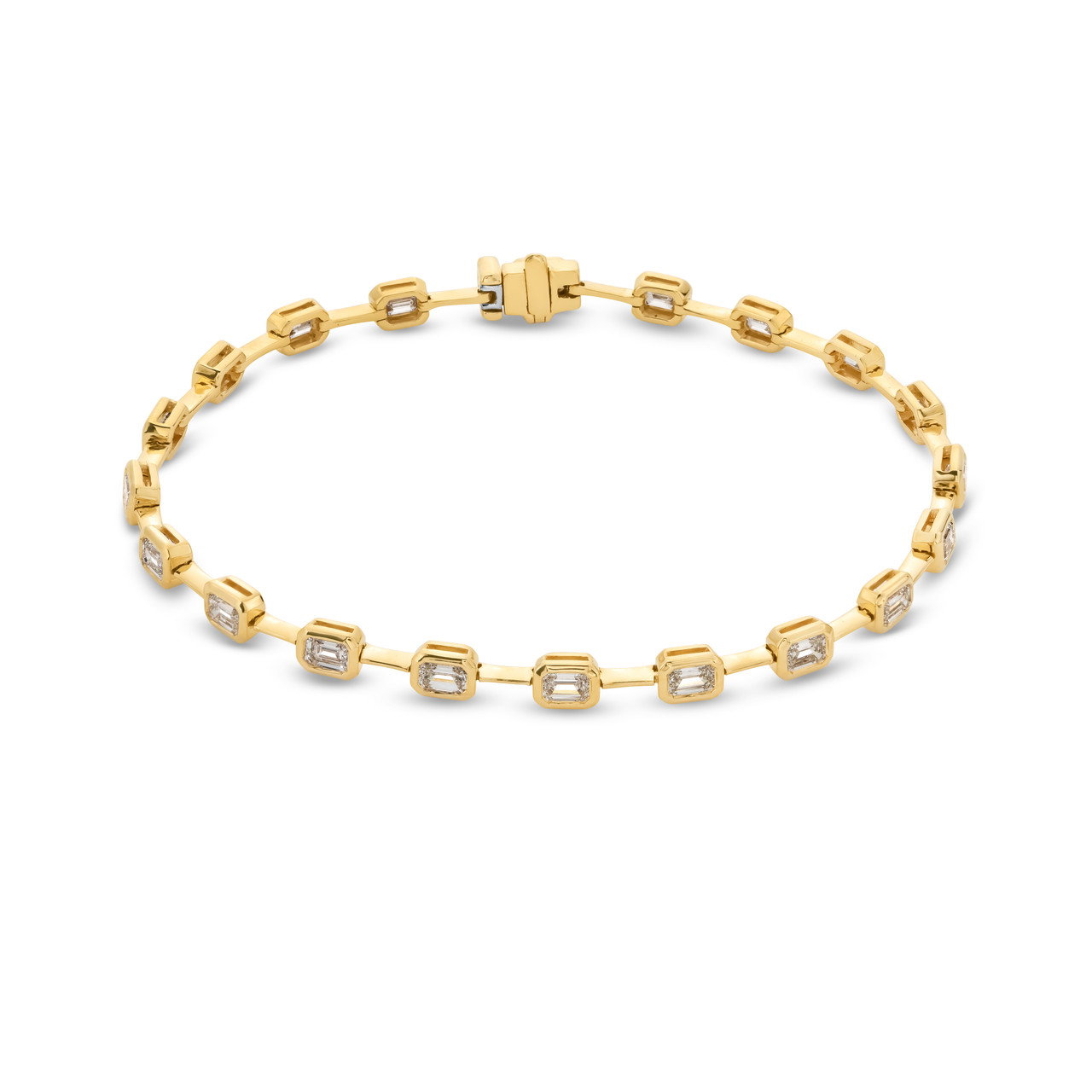 Emerald Diamond Bezel Station Bracelet (3.10TW) 0