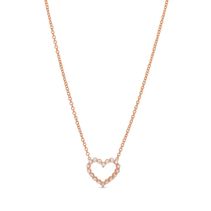 Verragio Medium Diamond Heart Pendant In Rose Gold 18K