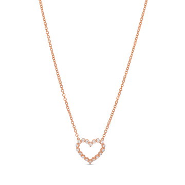 Verragio Medium Diamond Heart Pendant In Rose Gold 18K