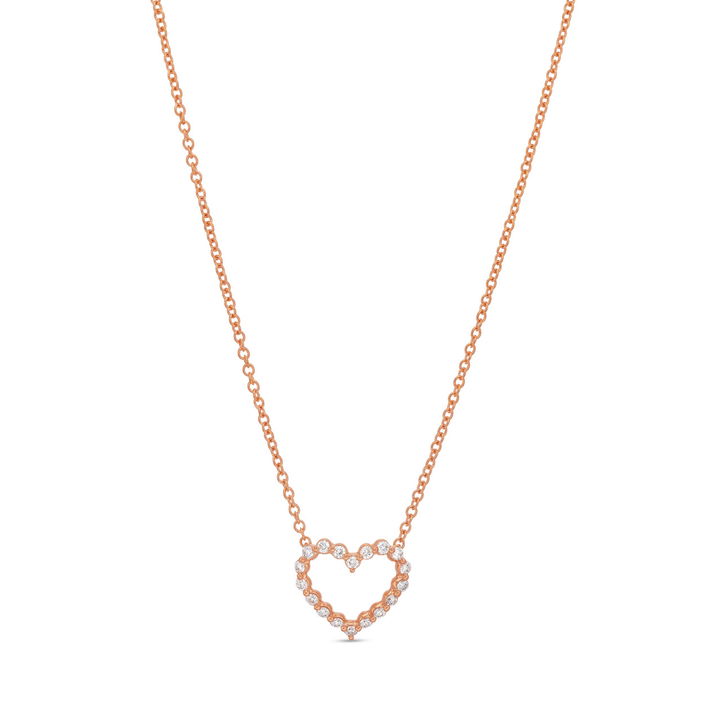 Verragio Medium Diamond Heart Pendant In Rose Gold 18K