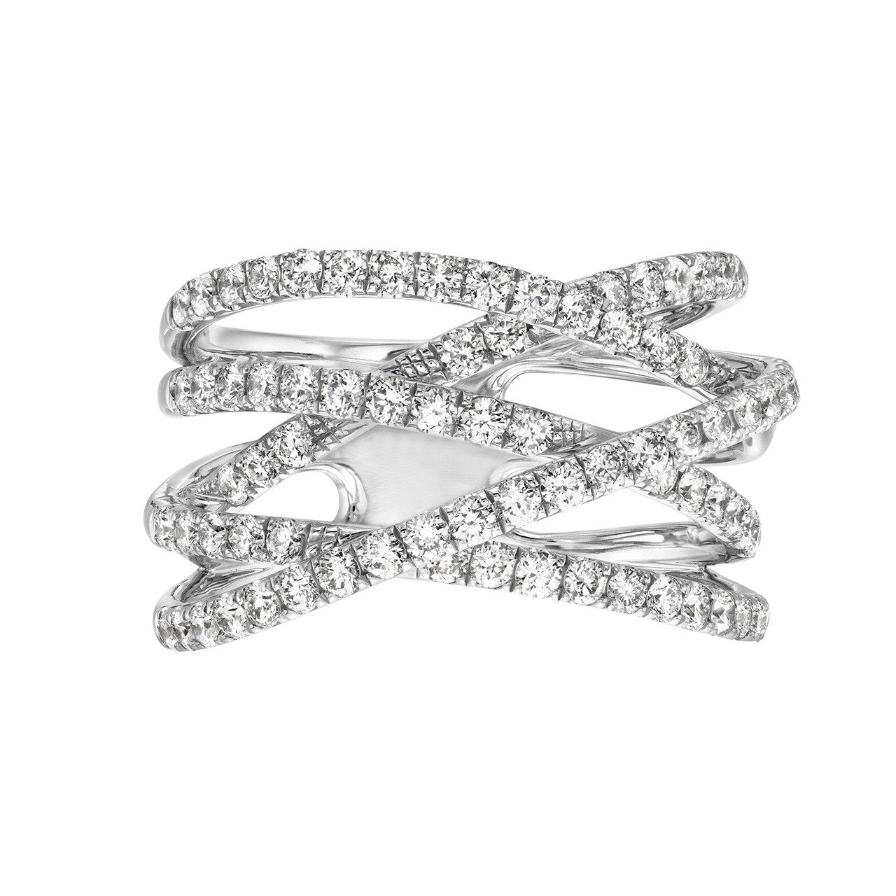 Multirow Diamond Crossover Ring 0