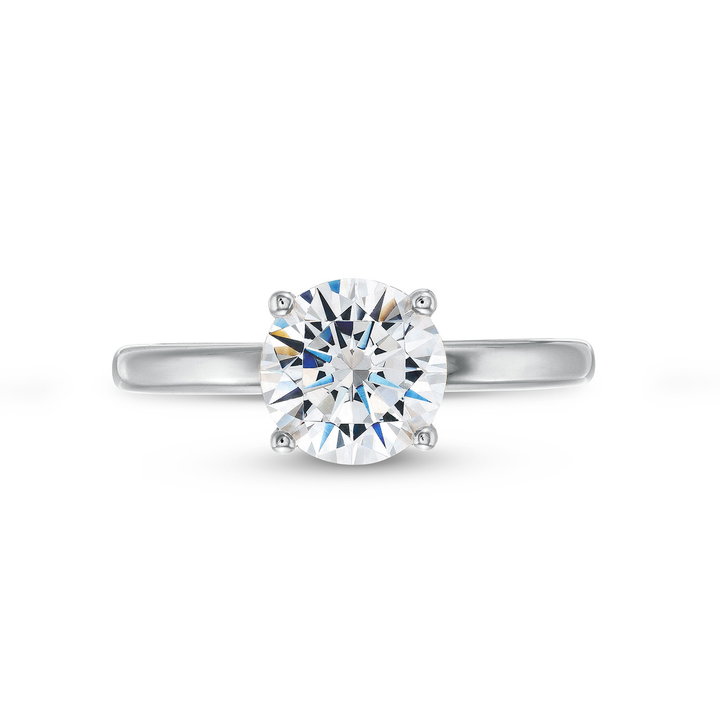 Four Prong Solitaire Engagement Setting by Adorette In White Gold 14K