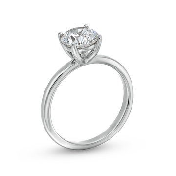 Four Prong Solitaire Engagement Setting by Adorette In White Gold 14K