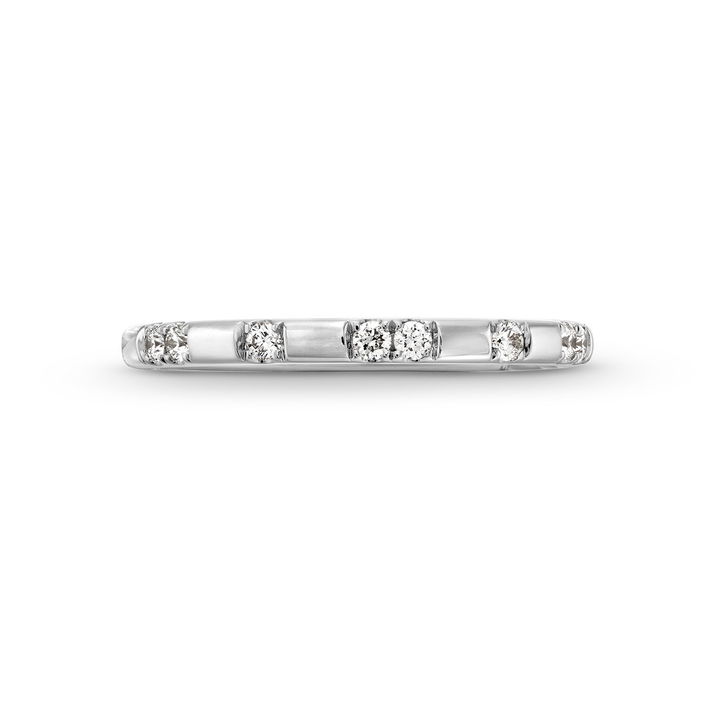 White Gold 14K A. Jaffe Diamond Station Band