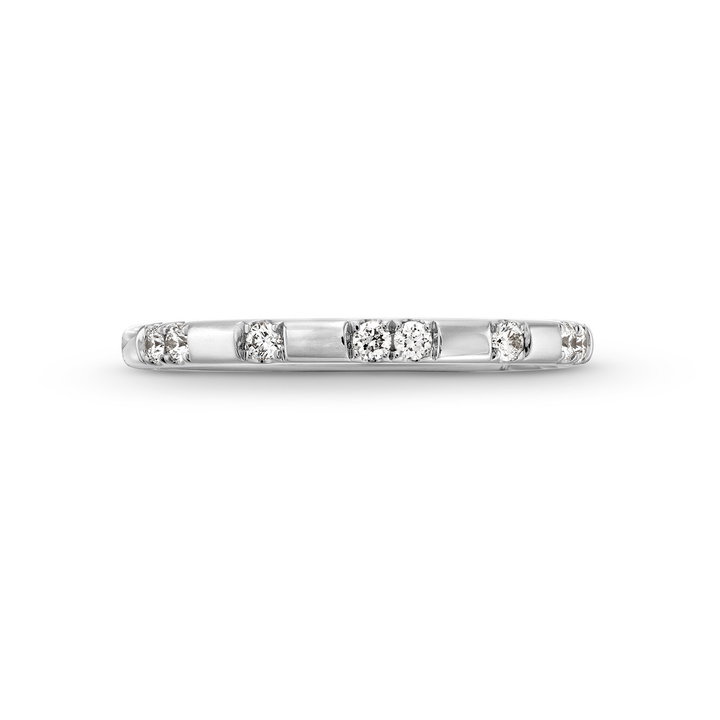 A. Jaffe Diamond Station Wedding Band In White Gold 14K