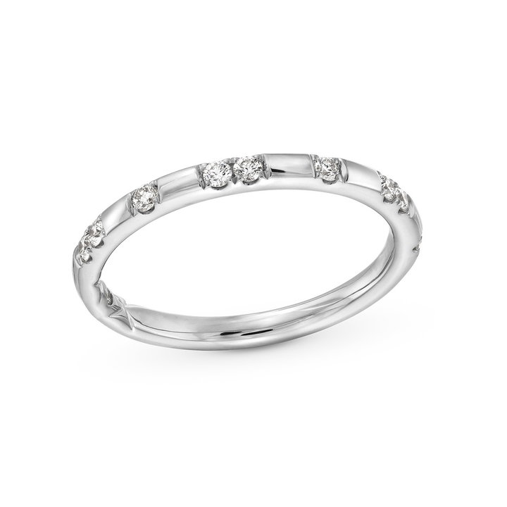 A. Jaffe Diamond Station Wedding Band In White Gold 14K