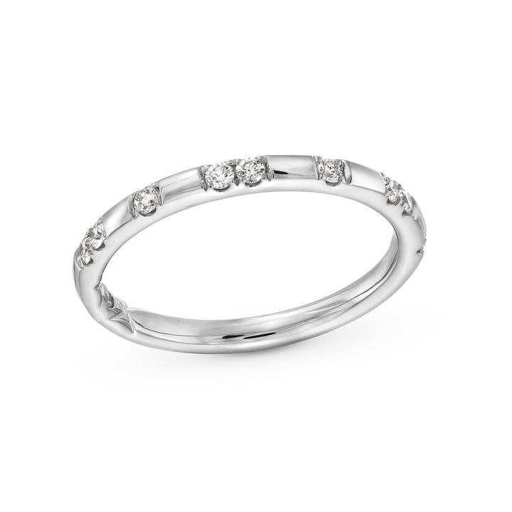 White Gold 14K A. Jaffe Diamond Station Band