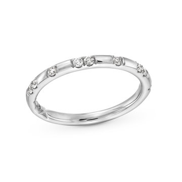 A. Jaffe Diamond Station Wedding Band In White Gold 14K