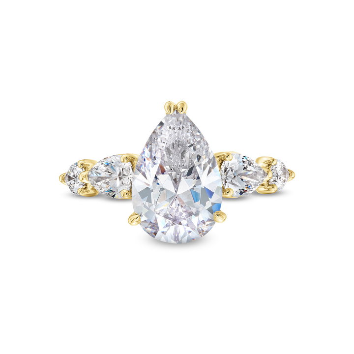 A. Jaffe Pear Shape Hidden Halo Engagement Setting In Yellow Gold 14K