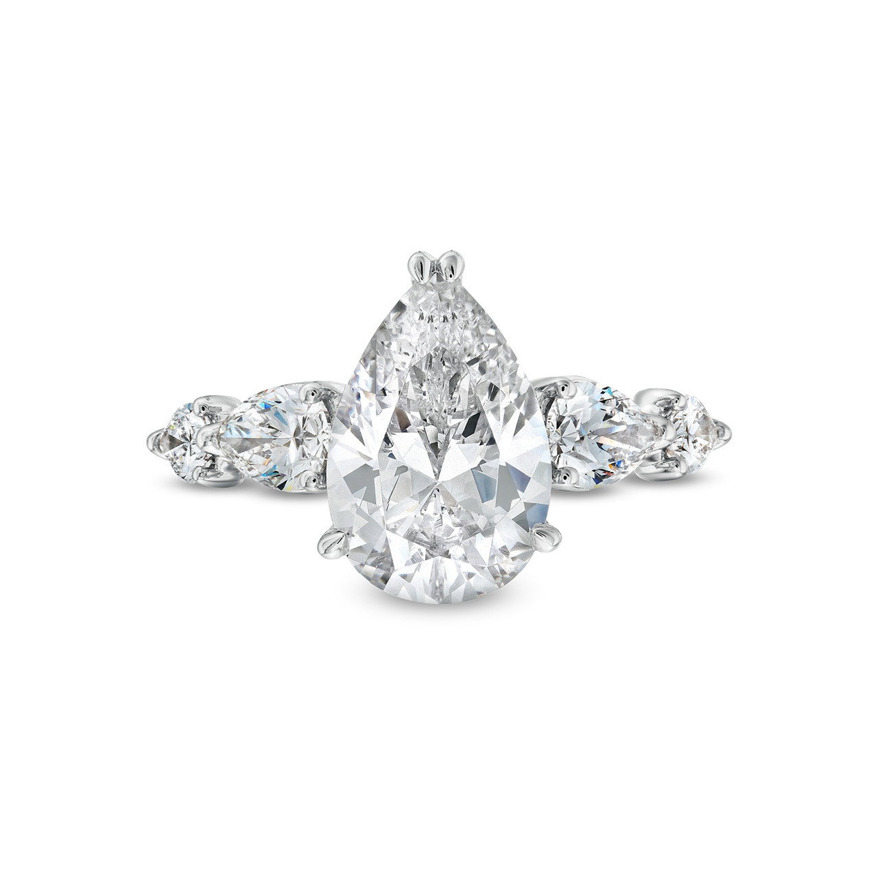 A. Jaffe Pear Shape Hidden Halo Engagement Setting In White Gold 14K 0