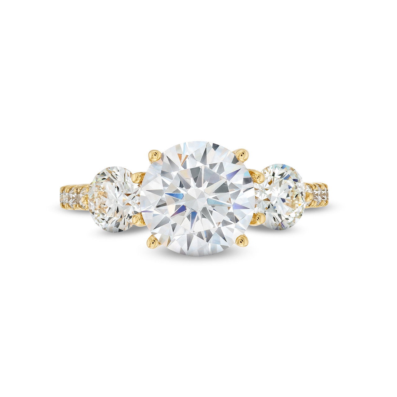 A. Jaffe Three Stone Hidden Halo Engagement Setting