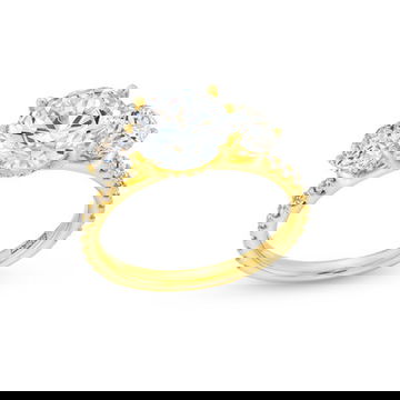 A. Jaffe Three Stone Hidden Halo Engagement Setting 7