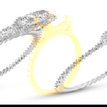 A. Jaffe Three Stone Hidden Halo Engagement Setting 9