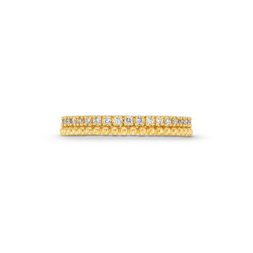 A. Jaffe Two Row Beaded Diamond Band In Yellow Gold 14K