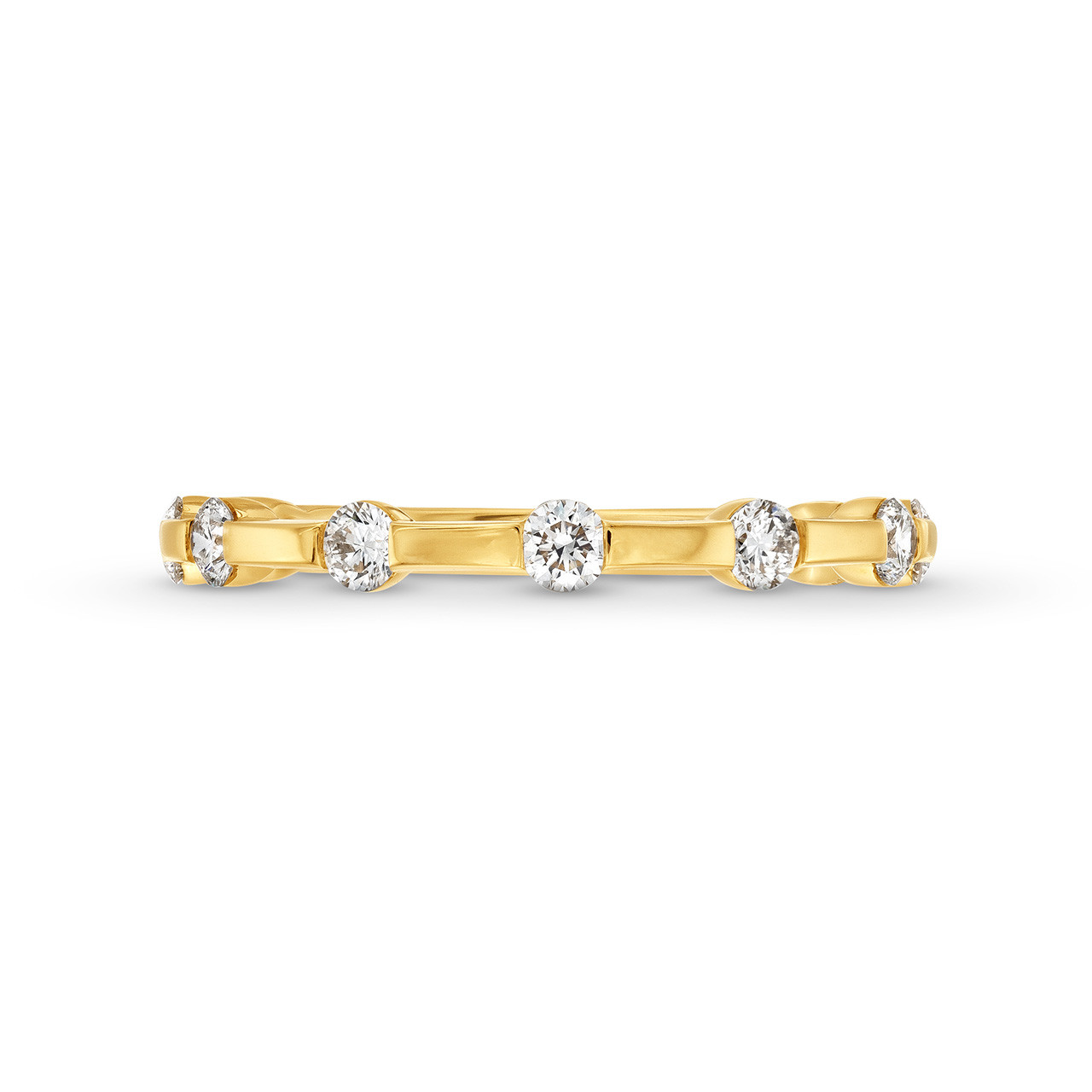 A. Jaffe High Polished Diamond Station Wedding Band 0