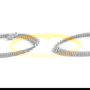 Three Row Diamond Tennis Bracelet