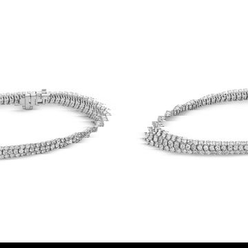 Three Row Diamond Tennis Bracelet