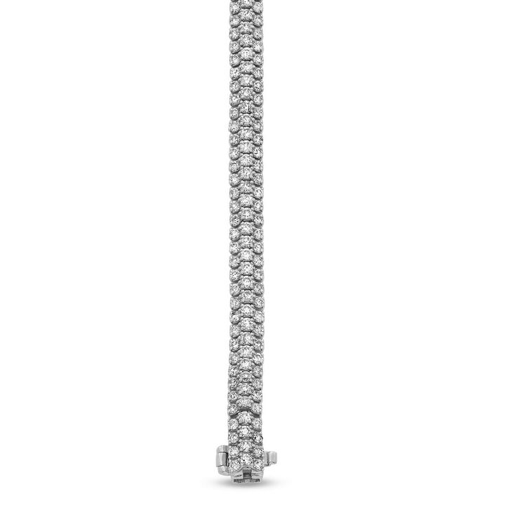 White Gold 14K Three Row Diamond Tennis Bracelet