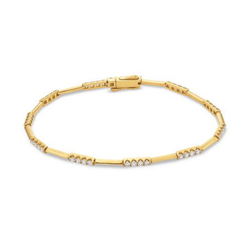 High Polished Diamond Station Bracelet