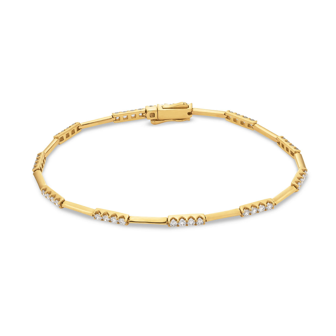 High Polished Diamond Station Bracelet 0