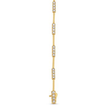 High Polished Diamond Station Bracelet