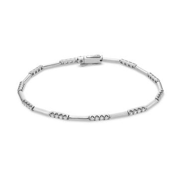 High Polished Diamond Station Bracelet