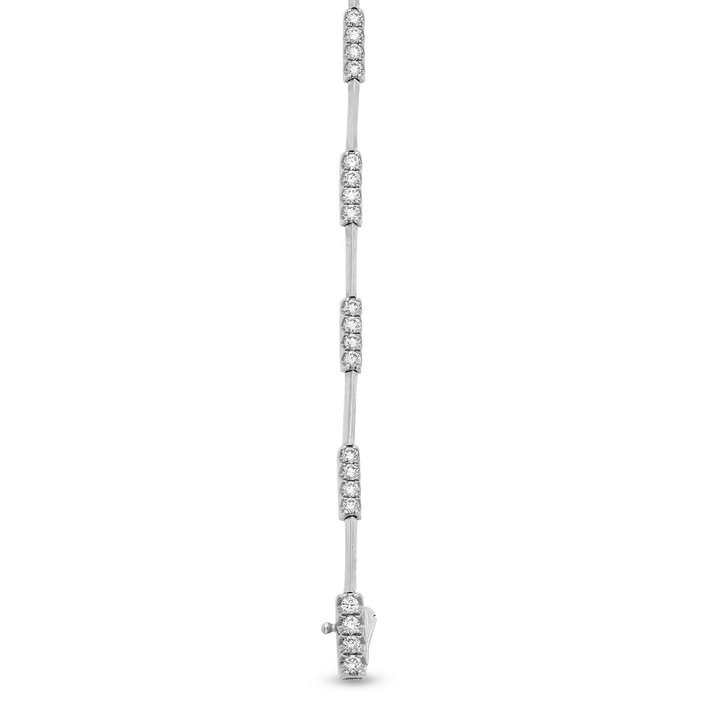 High Polished Diamond Station Bracelet In White Gold 14K