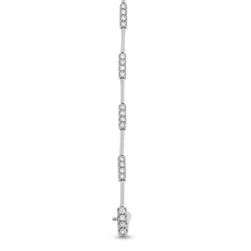 High Polished Diamond Station Bracelet In White Gold 14K