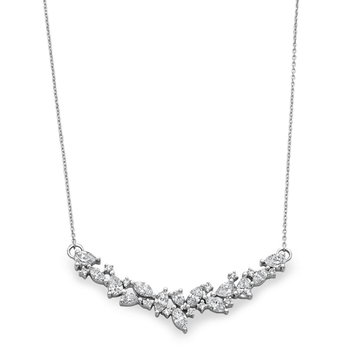 Mixed Shape Diamond Necklace In Solid 14K White Gold