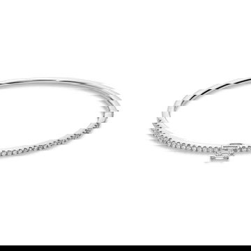 Emerald Cut Center Diamond Bangle Bracelet