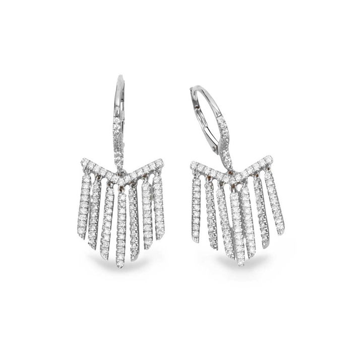 White Gold Diamond Fringe Earrings