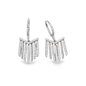 White Gold Diamond Fringe Earrings